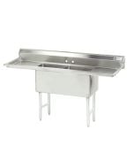Advance Tabco FC-2-1818-18RL-X Two Bowl Compartment Sink W/2 18" Drainboards    