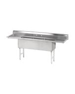 Advance Tabco FC-3-1818-18RL-X 3 Bowl Compartment Sink W/2 18" Drainboards