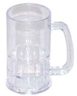 GET 12 oz Beer Mug, Clear Plastic, 1 dz