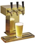 Perlick 5 Tap Tarnish-Free Brass Beer Dispenser Tee Tower                   