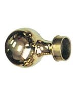 Ball Finial Cap for 2 inch Bar Rail Brass Finish