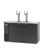 61" Black 2 Door Beer Dispenser with 2 Tap Towers & 4 Faucets | Arctic Air ADD60R-2