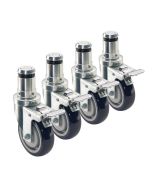 Krowne 28-136S Royal Series Stem Casters 4" Locking Wheels