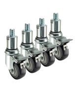 Krowne 28-158S Adjustable 6"-7" Height Stem Casters 3/4"-10 Stem 3" Wheel Swivel Lock
