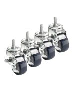 Krowne 28-164S Metric Thread Stem Casters 3" Polyurethane Wheels
