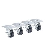 Krowne 28-170S Plate Casters 4" x 5" Plate 3" Wheel Brake