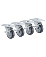 Krowne 28-171S Plate Casters 4" x 5" Plate 4" Wheel Brake