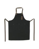 Winco BA-3327K Mid-Weight Bib Apron with 8 Waist Pockets | Black