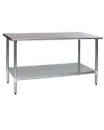30x36" Stainless Steel Restaurant Worktable Flat Top with Undershelf by Eagle Group