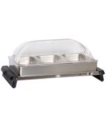 Electric Triple Buffet Warmer Kit with Rolltop Lid, 1/3 Size Pans 