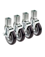 Krowne 28-185S Heavy Duty 5/8"-11 Stem Casters 5" Wheels Brake 6" Lift