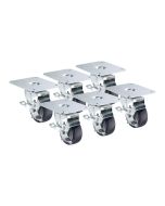 Krowne 28-193S Plate Casters 4" x 5" Plate 3" Wheel Brake