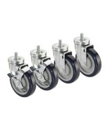 Krowne 30-141S Low Profile Stem Casters 1/2"-13 Stem 5" Wheels Brake