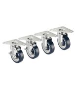 Krowne 30-161S Heavy Duty Triangle Plate Casters 5-3/8" x 5-3/8" x 7-1/2" 5" Wheels Brake