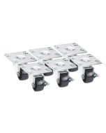 Krowne BC-133 Low Profile Plate Casters 2" Wheel Brake 3" Lift