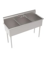 Krowne BS-1818-3 57" 3-Compartment Basin Sink with Faucet