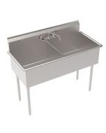 Krowne BS-2421-2 51" 2-Compartment Basin Sink with Faucet