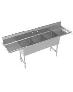 Krowne CS-1818-3-LR-LF 90" 3-Compartment Sink with Left & Right Drainboards