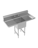 Krowne CS-1818-LR-LF 54" 1-Compartment Sink with Left & Right Drainboards