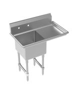 Krowne CS-1818-R-LF 39" 1-Compartment Sink with Right drainboard