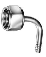 American Beverage Faucet Elbow, Coupling Nut, 1/4"id