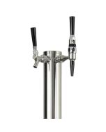 Cold Brew/Nitro Coffee Tap System Stainless Steel Dual Faucet Tower w/ One Standard & One Nitrogen Faucet