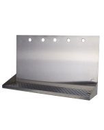 American Beverage 5 Faucet Wall Mount 24" x 6" Stainless Drip Tray