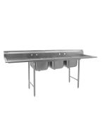 Eagle 314-24-3-24 Commercial 3 Compartment Sink - 126" x 32" x 45"