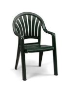 Grosfillex Pacific Fanback Stacking Armchair, Amazon Green