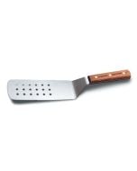 Dexter 8" x 3" Perforated Turner, Stainless Steel, Rosewood Handle