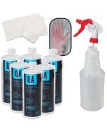 QA Sanitizer & Disinfectant Surface Cleaning Kit | 6 Concentrate Bottles, Sprayer, Gloves, Towels Bundle