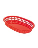 Red Plastic Oval Baskets for Fast Food (1 Dozen)