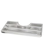 American Beverage 20" x 10" Stainless Drip Tray with Tower Cut Out for Mushroom Beer Tower