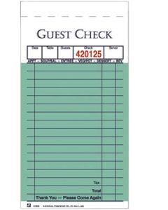 3-1/2 x 6-3/4 No-Carbon Guest Check Tickets (10 Pads)