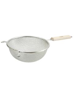 Double Mesh 8" Round Strainer with Wood Handle