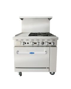 Atosa AGR-12G4B 4-Burner Gas Range with BONUS 12″ Griddle