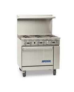 Imperial IR-6 Pro Series 36" 6-Burner Gas Range w/ Convection Oven