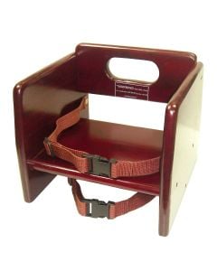 Stackable Booster Seat with Strap | Mahogany Finish