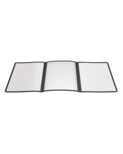 Tri-Fold Menu Cover, 3 Panel 8-1/2" x 11" | Black