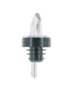 Spill-Stop Plastic Pourer Clear with Black Collar