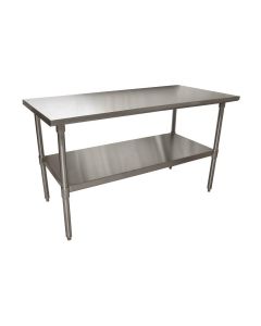 Stainless Steel Work Table 60" x 24" with Galvanized Leg & Undershelf