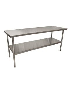 Stainless Steel Work Table 72" x 30" with Galvanized Leg & Undershelf