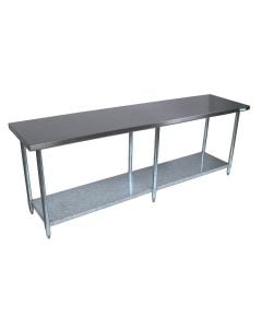 Stainless Steel Work Table 96" x 30" with Galvanized Leg & Undershelf
