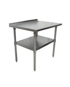 Stainless Steel Work Table 30" x 30" with Galvanized Leg, Undershelf & Backsplash