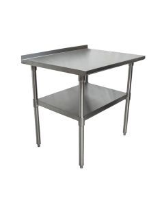 Stainless Steel Work Table 30" x 24" with Galvanized Leg, Undershelf, & Backsplash