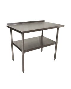 Stainless Steel Work Table 48" x 30" with Galvanized Leg, Undershelf & Backsplash