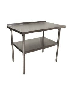 Stainless Steel Work Table 48" x 24" with Galvanized Leg, Undershelf & Backsplash