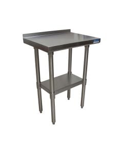 Stainless Steel Work Table 18" x 24" with Galvanized Leg, Backsplash, & Undershelf