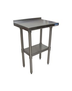 Stainless Steel Work Table 18" x 30" with Galvanized Leg, Backsplash, & Undershelf