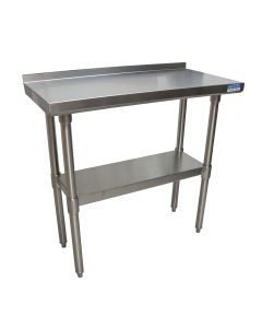 Stainless Steel Work Table 18" x 36" with Galvanized Leg, Backsplash & Undershelf